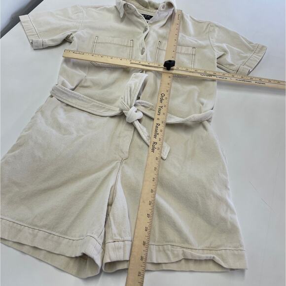 A.P.C. Romper Womens 34 X Small Off White Amelie Button Up Collared Cotton - Picture 6 of 9